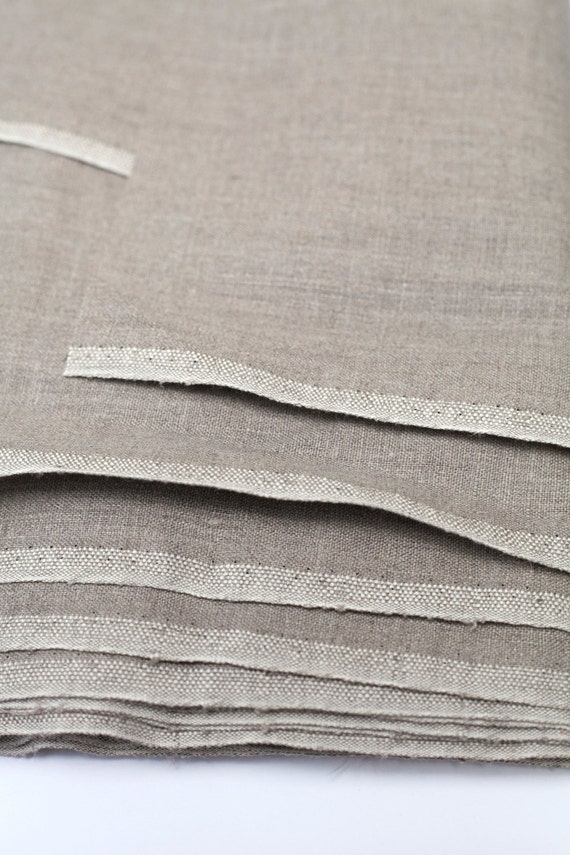 100 Natural Linen Flax grey Fabric. Linen fabric by the