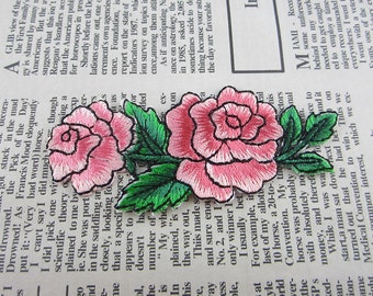 Fabric Flower Embroidered Applique Iron On Patch