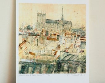 Notre Dame Wall Art notre dame painting | etsy Notre Dame Wall Art notre dame painting | etsy