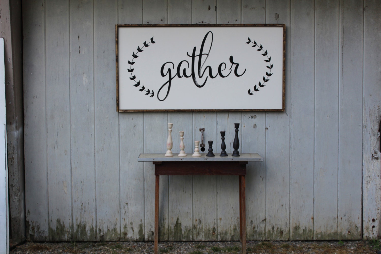 large gather sign by ourhousetoyours on Etsy