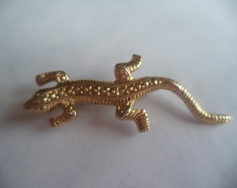 Vintage Unsigned Goldtone Lizard Brooch/Pin