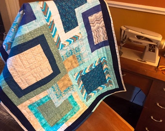 Stacked Blocks Modern Baby/Crib/Throw Quilt