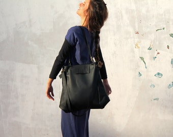 Large tote bag, black leather tote, oversize leather bag, black leather bag, leather tote bag, black tote bag, handmade leather bag