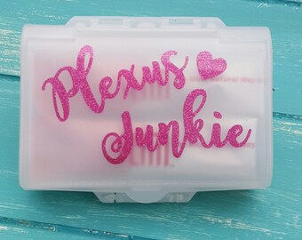 Plexus Junkie Case, Vitamin Case, Plexus Slim and Vitamin Case, Pink Glitter Plexus accessorie case.6 vitamin comapartments