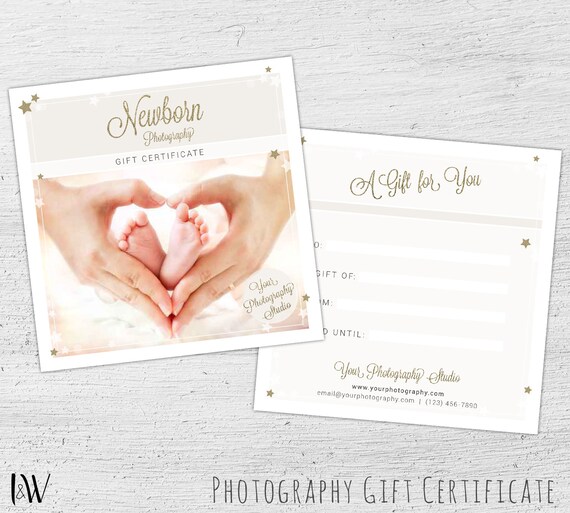 Photography Gift Certificate Photoshop Template for
