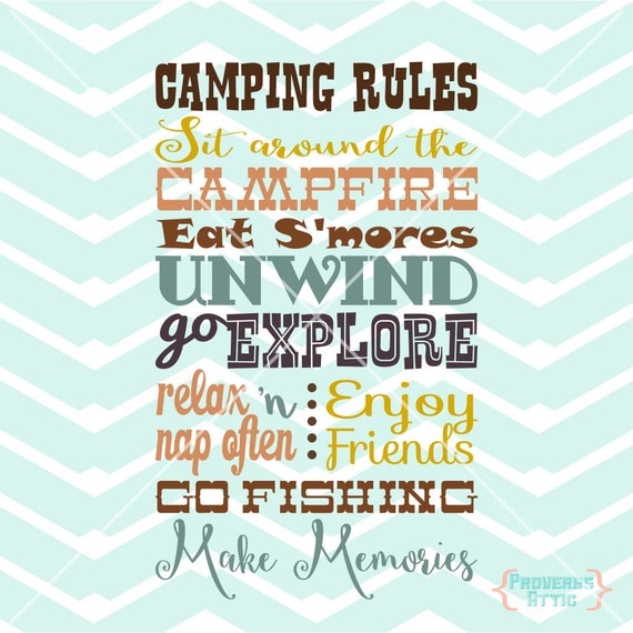 Download CAMPING RULES campground camp outside sign vinyl art decal
