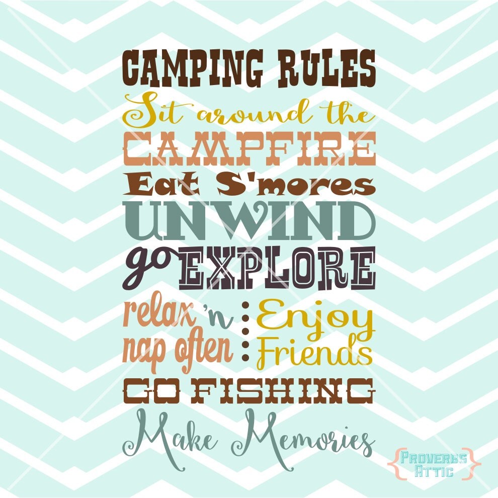 CAMPING RULES campground camp outside sign vinyl art decal