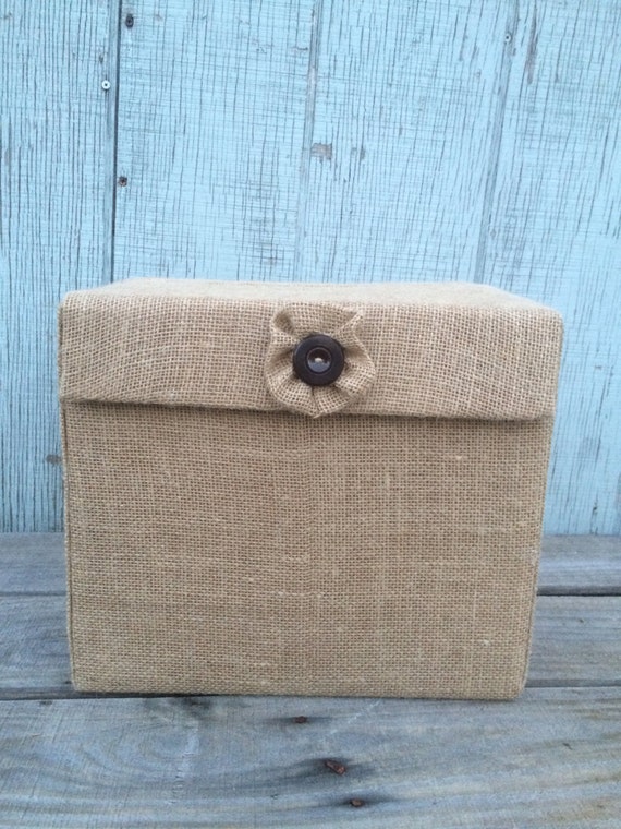 Burlap Card Box by inspiredbydesignva on Etsy