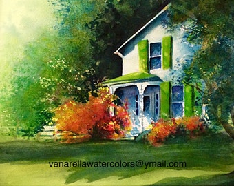 Farm house painting | Etsy