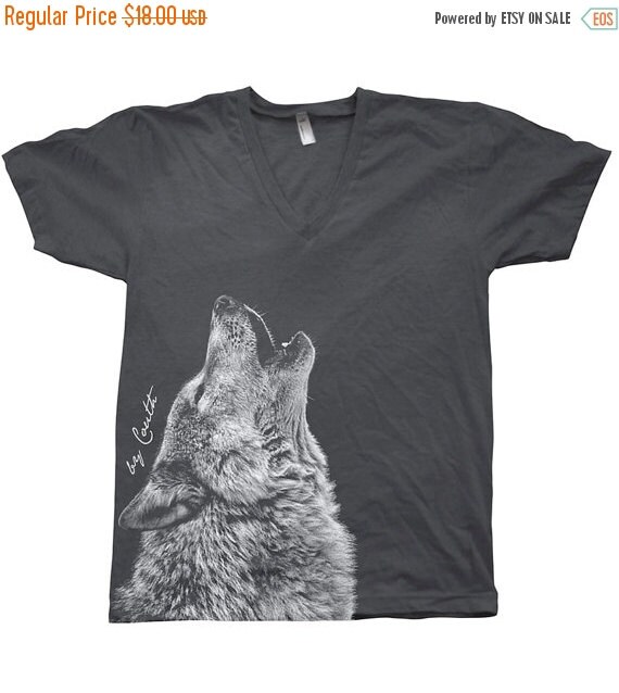 MEMORIAL DAY SALE Wolf T shirt Unisex Custom Hand by Couthclothing