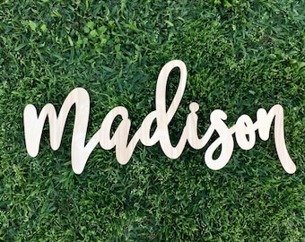 SALE! Custom Laser Cut Name Sign, Personalized Sign, Wooden Sign, Backdrop Name, Wooden Name Sign, Nursery Sign, Large Name Sign