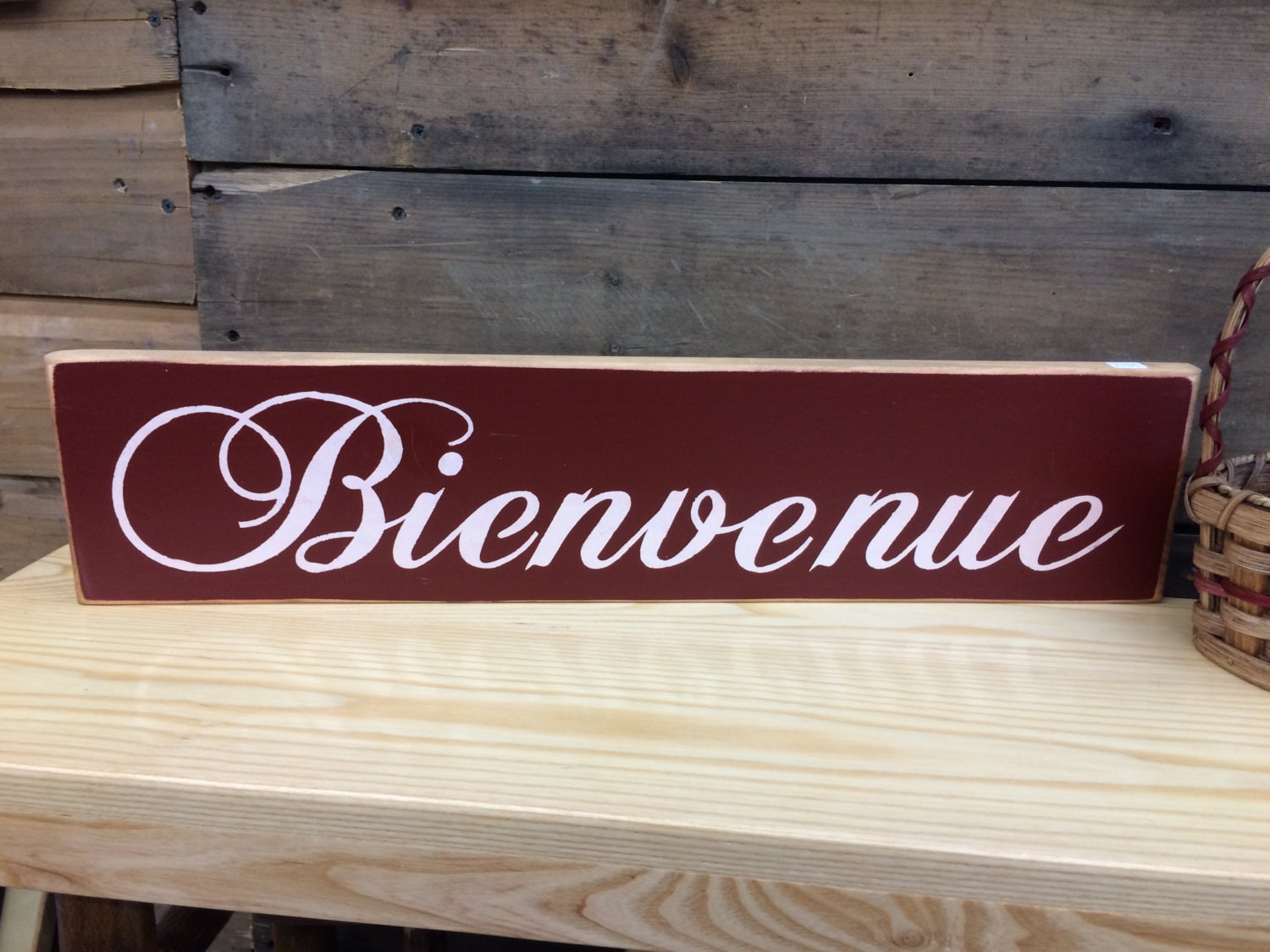 Bienvenue French Sign Country Sign Rustic Sign