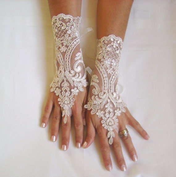 Champagne gloves free ship wedding bridal prom tea party bridesmaid gift french lace champagne wedding gothic unique original party 0040