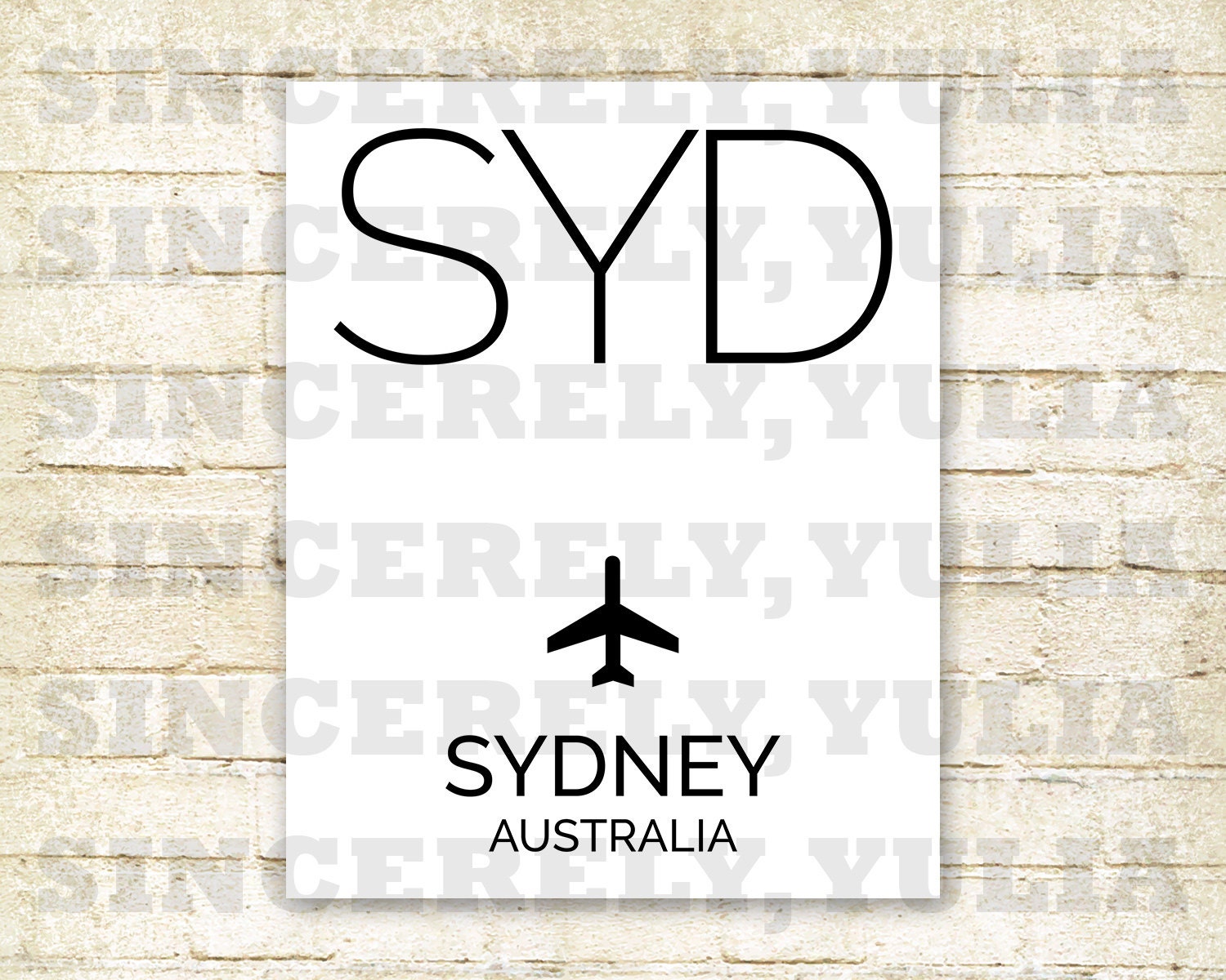 SYD Sydney Airport Code Poster. International by SincerelyYulia