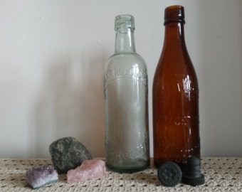 brown glass bottle, antique glass, antique bottle, vintage glass, display bottle, Laing & Co, Fawcett St, glass vintage bottle, amber bottle