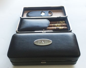 Personalized Engraved Folding Cigar Case Cigar Cutter Custom Engraved Cigar Case Cigar Cutter- Valentine's day Gifts-Free Engraving