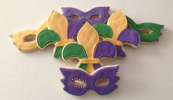 mardi gras themed cookies