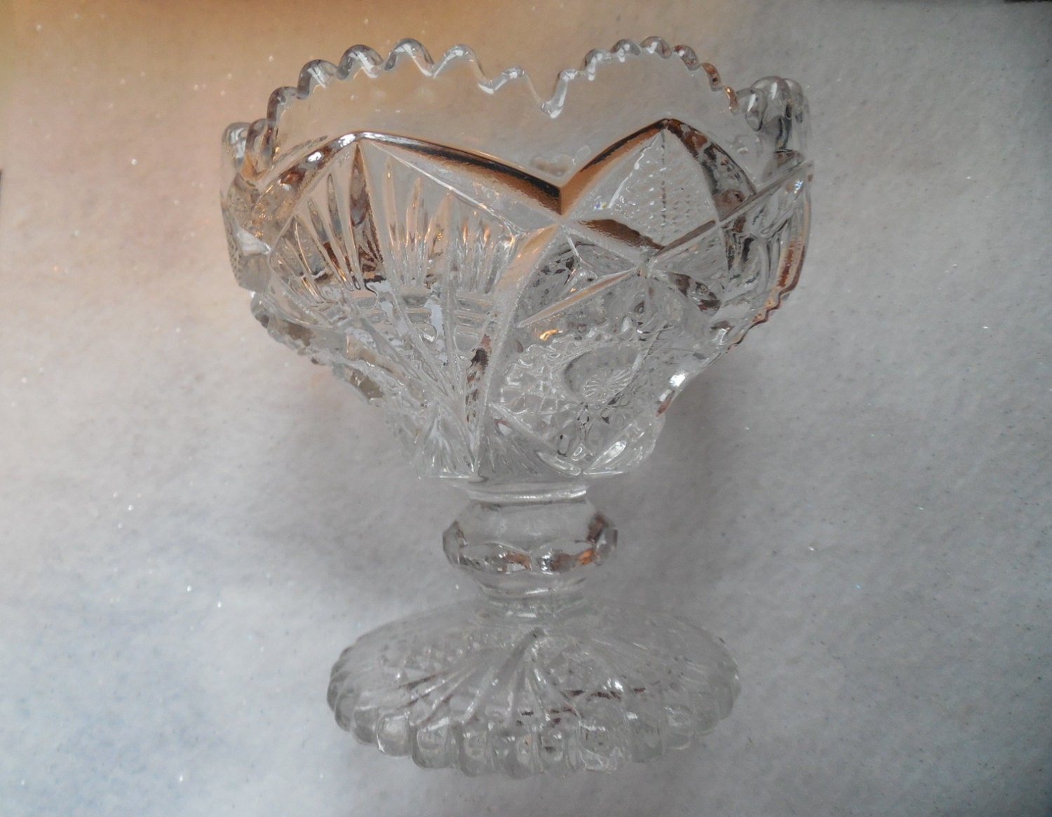 Vintage Candy Dish Crystal Candy Dish Pedestal Dish Cut Glass
