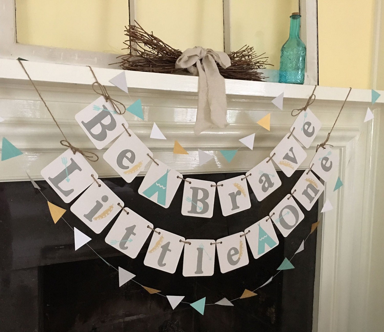 Aztec Baby Shower Decorations Be Brave Little One Baby Shower Banner