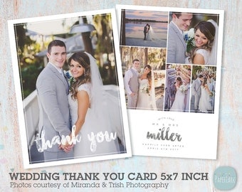 Wedding Thank You Card Photoshop template AW002 INSTANT