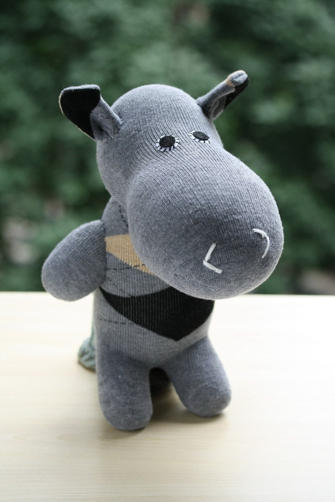 small stuffed hippo