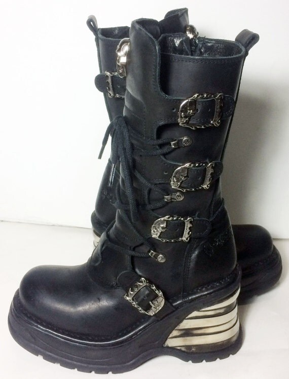 new rock lace up boots