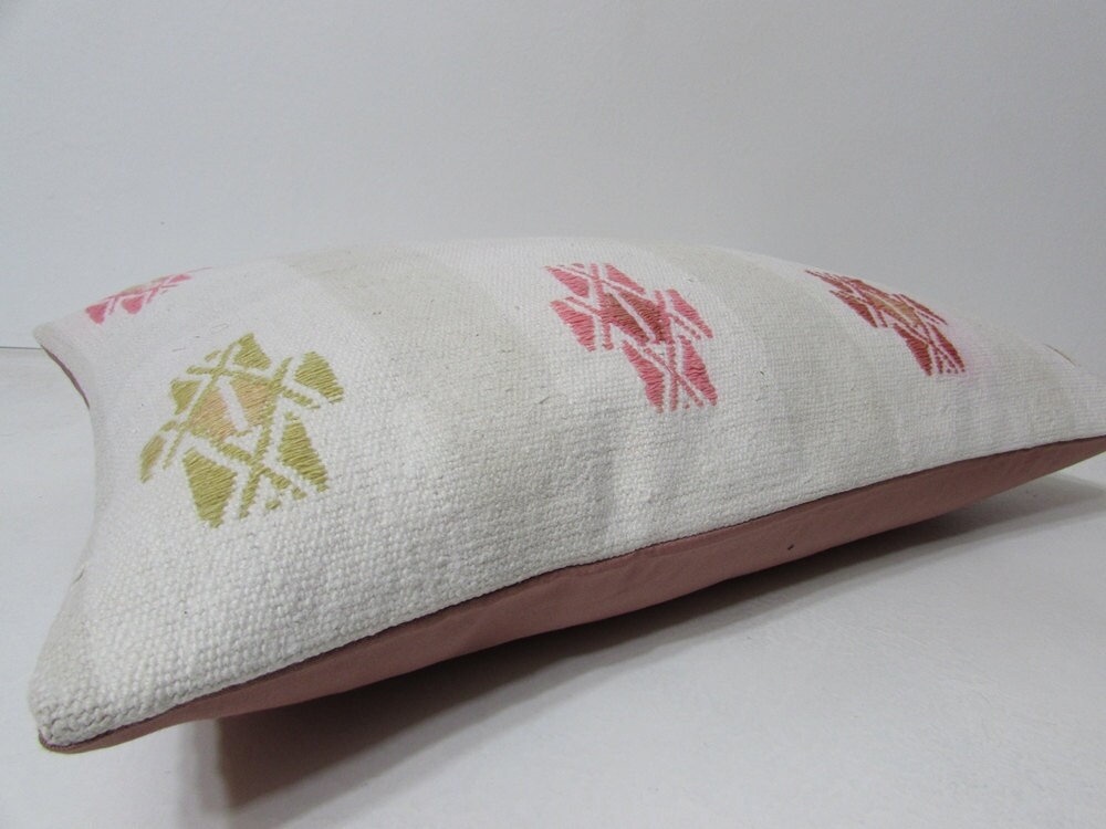 HAND WOVEN cream pillow case striped pillow cover white pillow