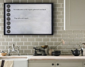 24 x 34 Large Aged Galvanized Chalkboard / Memo Board with Days of the week Magnets