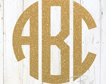 Glitter Monogram Decal