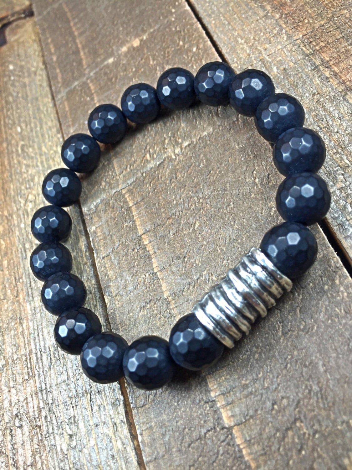 Men's onyx bracelet mens bracelet beaded bracelet