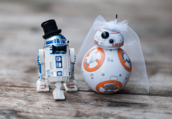 R2 D2 And BB 8 Wedding Cake Topper By ArmyWifeArtist On Etsy