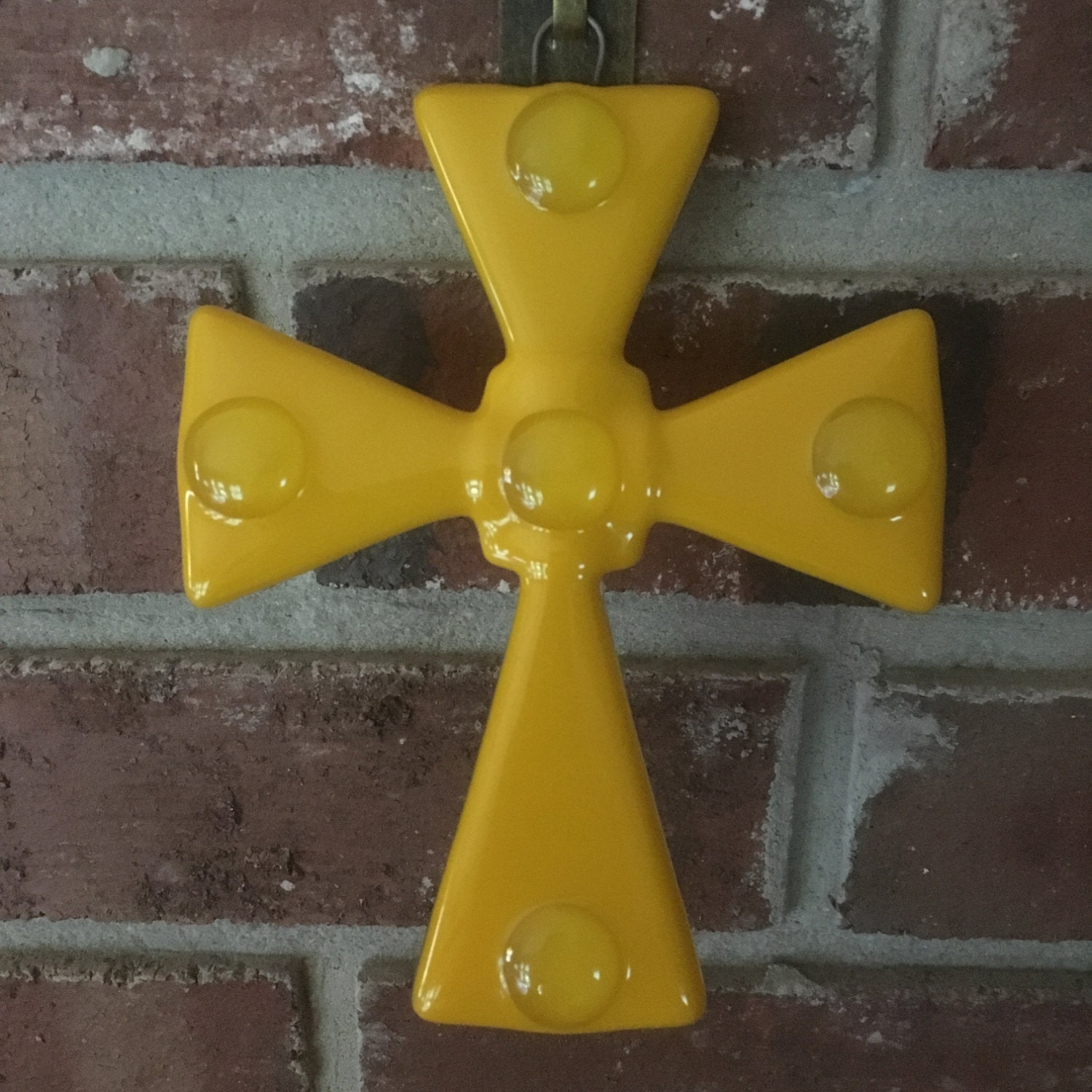 Fused Glass Cross Sun Catcher Wall Hanging Spiritual