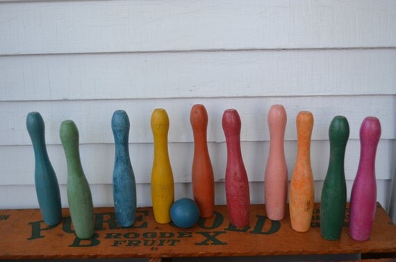 vintage bowling set