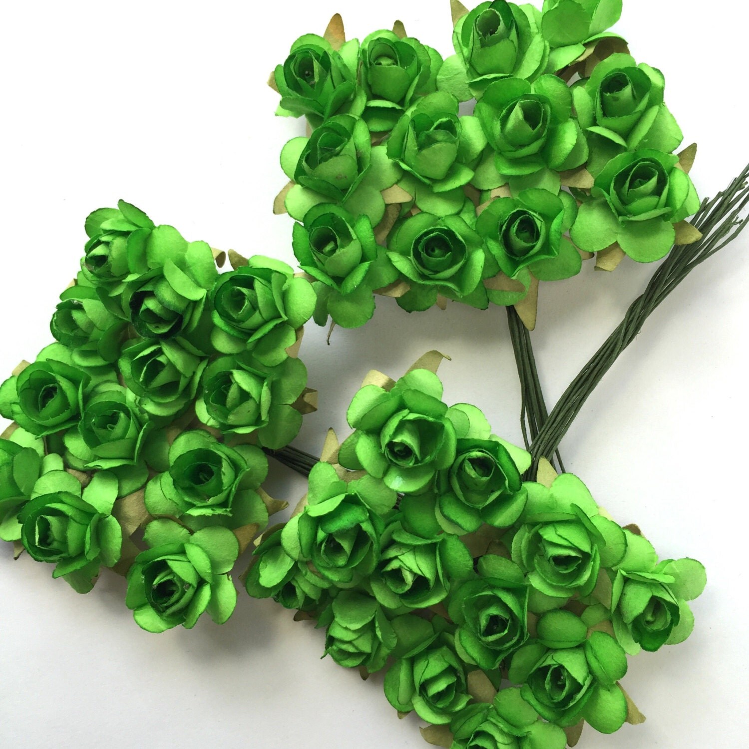 36 small apple green mulberry flower paper roses for diy 36 small apple green mulberry flower paper roses for diy