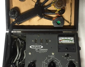 Vintage Electronic Cathode Ray Tube Tester / Rejuvenator - Amphenol CRT Commander - Model 855