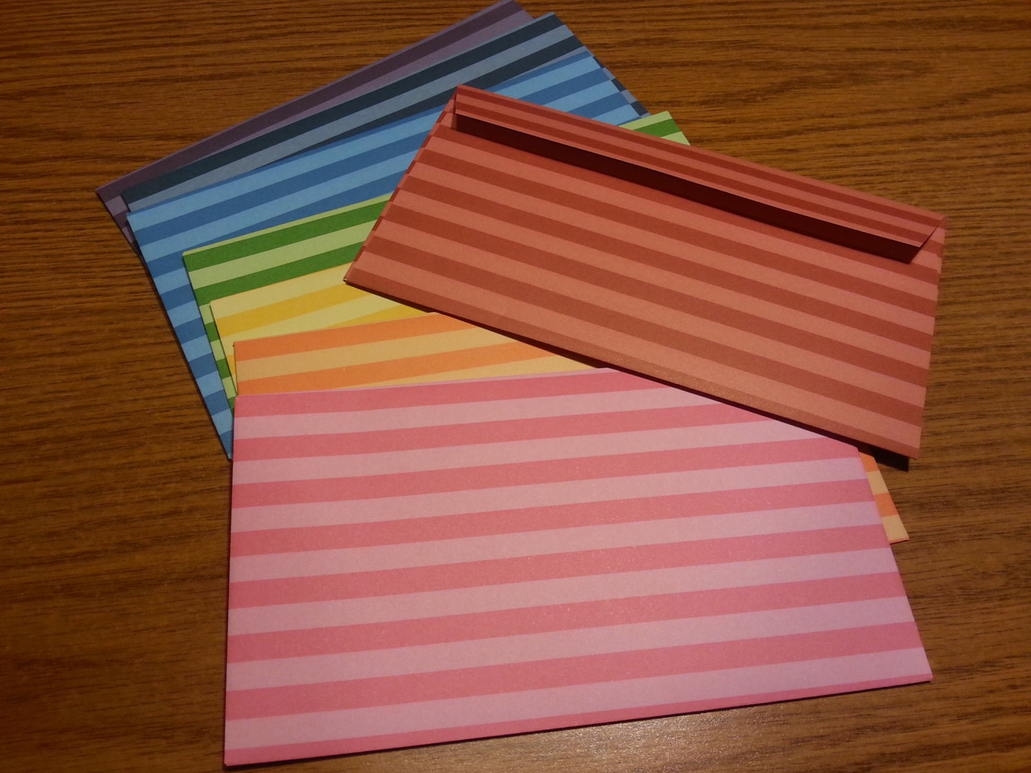 10 Cash Envelopes Stripes Assorted Colors Budget System 5886