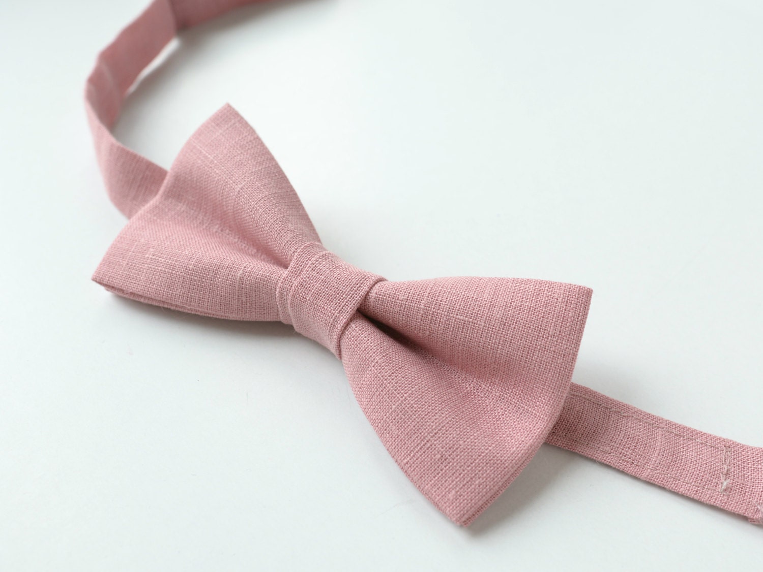 Dusty Rose Linen Bow Tie Wedding Ties pretied adjustable