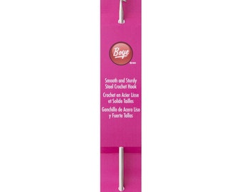 BOYE-Steel Crochet Hook sizes 0 00 1 2 3 4 5 6 7 8 9 10 11 12 13, very tiny crochet hooks, Steel Crochet Hooks for Lace