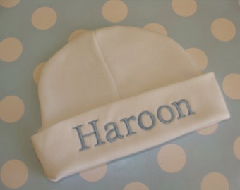Personalized baby hat or cap - Newborn baby shower gift baby girl baby boy pink baby hat