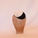 Ivory and black small hat/fascinator made of wool felt
