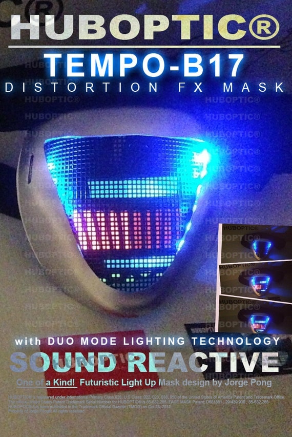 TEMPO-B17 Robot Mask DJ Mask Rave Mask Light Up by HUBOPTIC