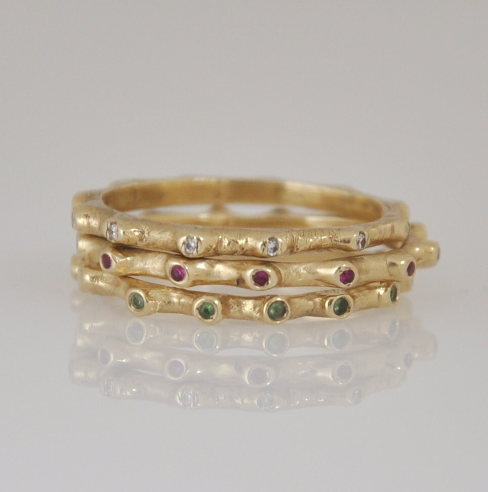 Thin 14K Gold Rings 14k Gold Stacking Rings Eternity Gold