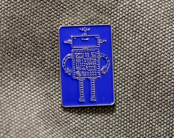 Robot Enamel Pin - Free UK Postage - Copper or Silver | Limited Edition Badge | Lapel Pin Badge | Enamel pin