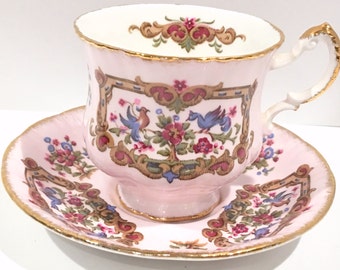 Sheraton by Paragon Bone China, Antique Teacups, Vintage Tea Cups, Pink Cups, English China, Shabby Chic, Wedding Shower Gift, Tea Cup Set