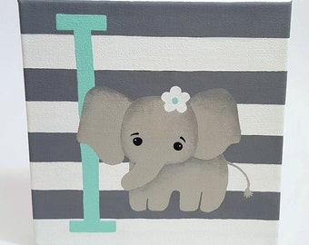 Custom Nursery Decor Art Hand Painted Initial