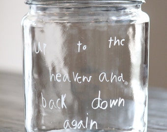 Personalized HANDWRITTEN Candy/Cookie Jar