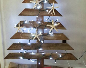 Shabby chic reclaimed wood Christmas tree.