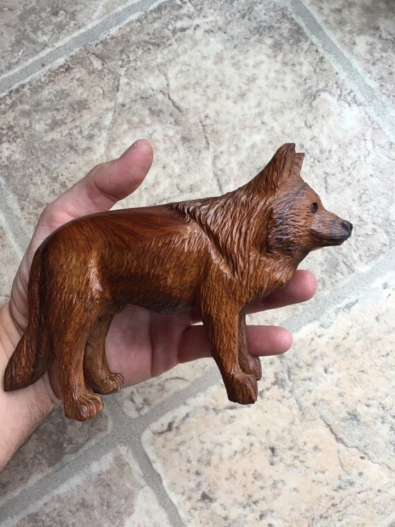 Ironwood Rough Wolf Wood Carving by CourtdaleCrossings on Etsy