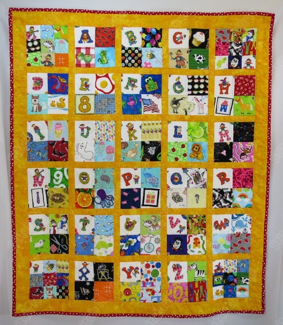 Child S Alphabet Themed Quilt I Spy Matching Game