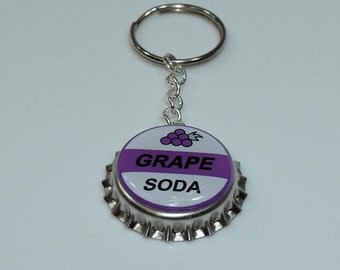 Disney UP GRAPE SODA Inspired Crown bottle cap key chain.